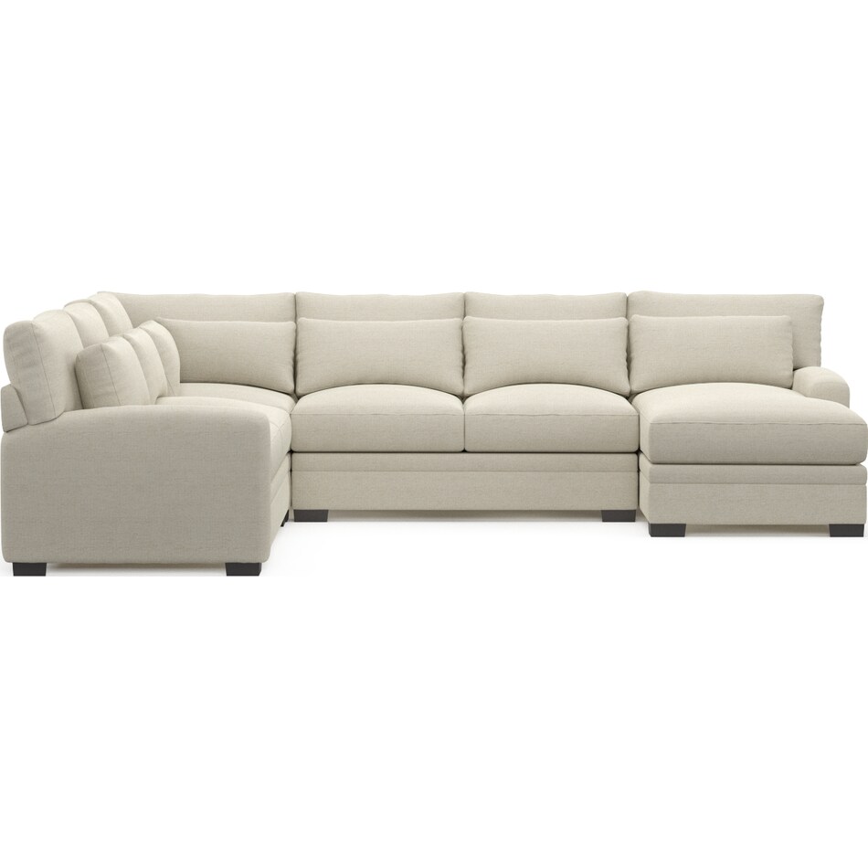 winston white  pc sectional with right facing chaise   