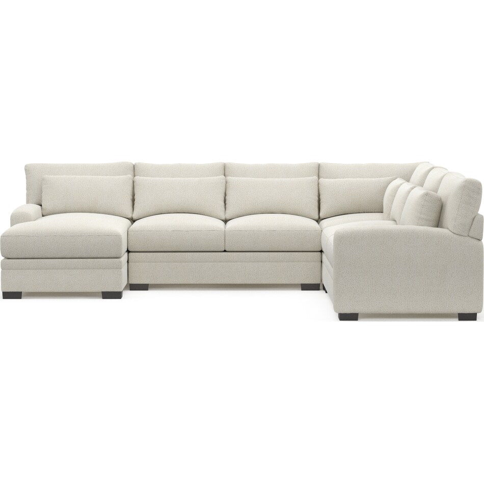 Winston Hybrid Comfort 4Piece Sectional with LeftFacing Chaise