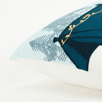 winter camping blue accent pillow   
