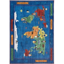 world map blue area rug  x    