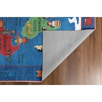 world map blue area rug  x    