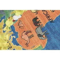 world map blue area rug  x    