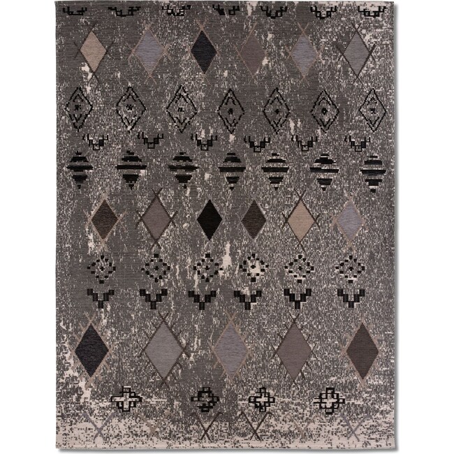 Rugs - Woven Area Rug - Tribal Gray