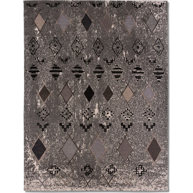 Rugs - Woven Area Rug - Tribal Gray