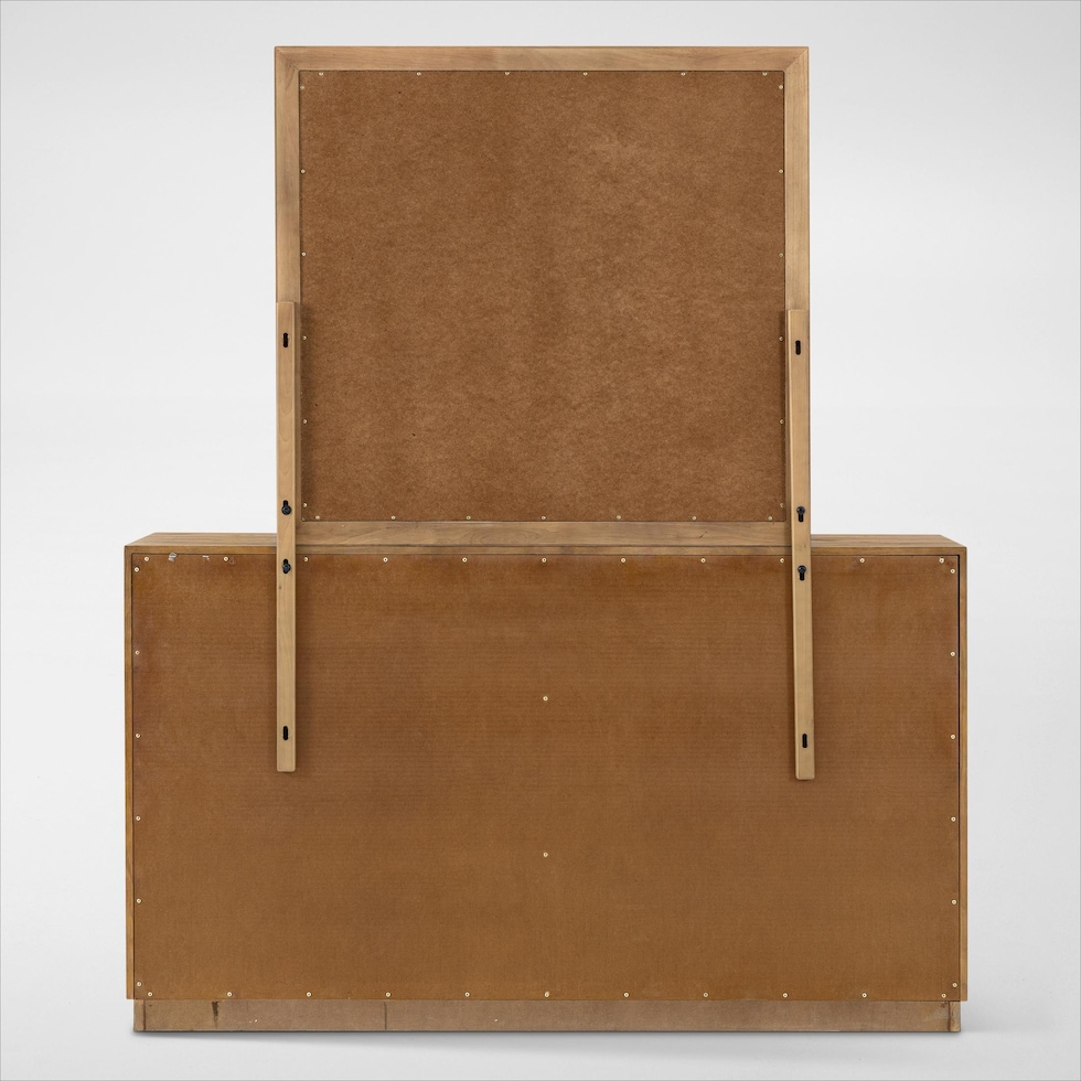 wyatt light brown dresser and mirror   