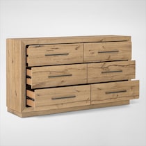 wyatt light brown dresser and mirror   