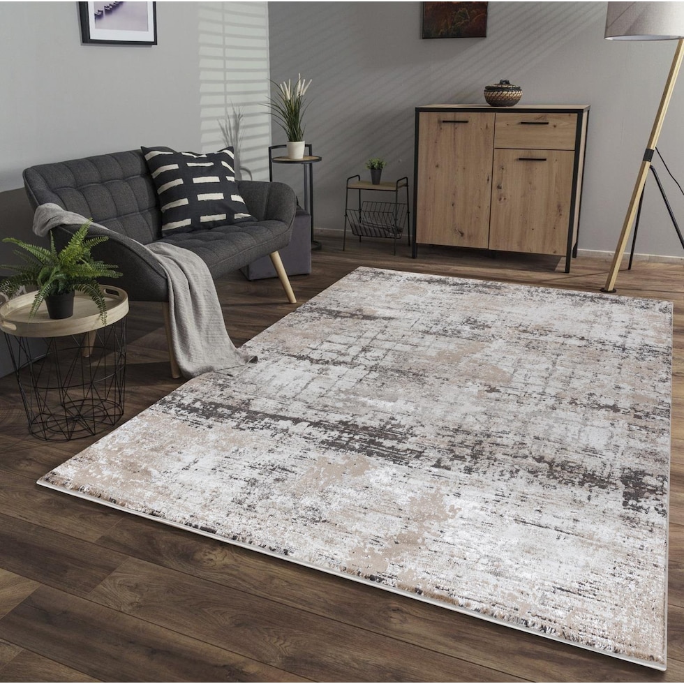 wyller cream dark brown area rug  x    