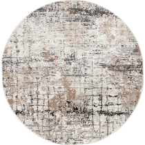 wyller cream dark brown area rug  round   