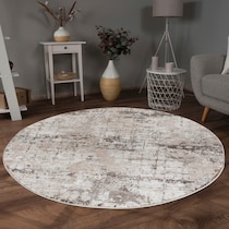 wyller cream dark brown area rug  round   