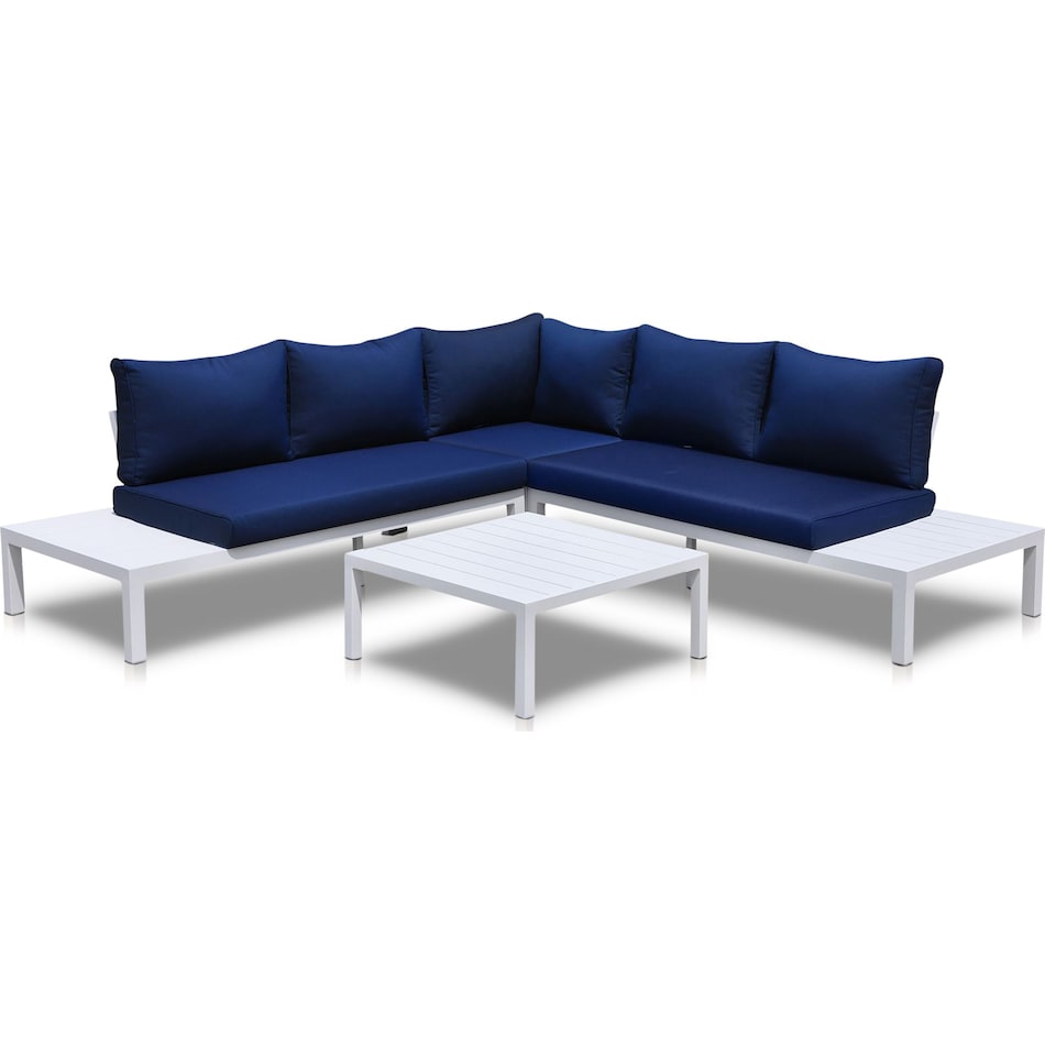 Wynwood Outdoor Sectional and Coffee Table Set Navy Value City