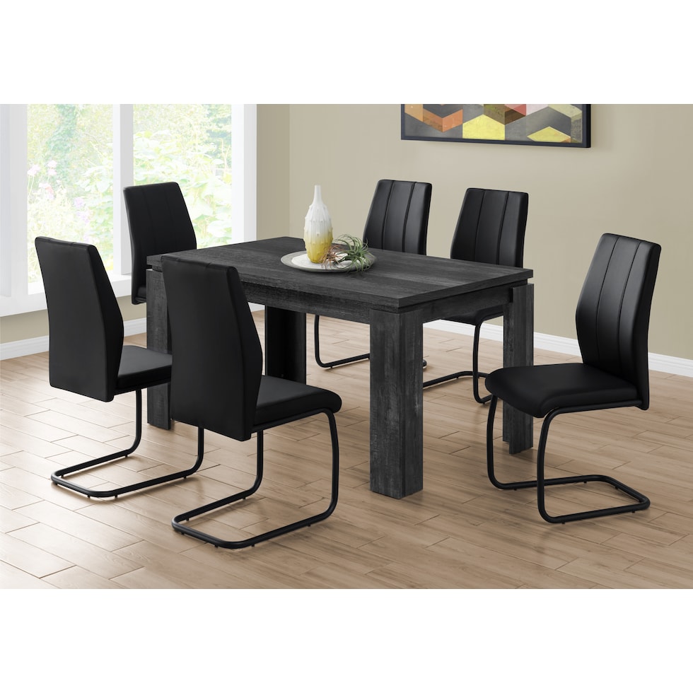 xander black dining table   