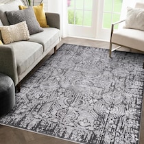 yarrow gray black area rug  x    