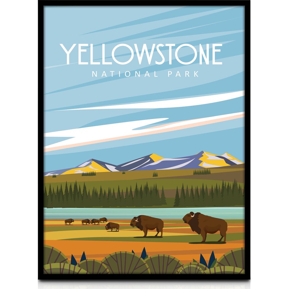 yellowstone multicolor wall art   