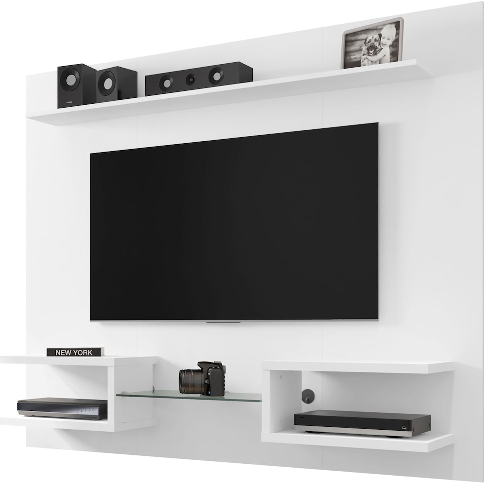 yonkers white entertainment wall unit   