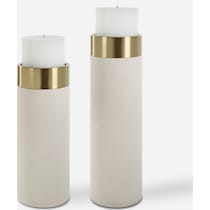 yuma white candleholders   