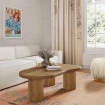 yvonne light brown coffee table   