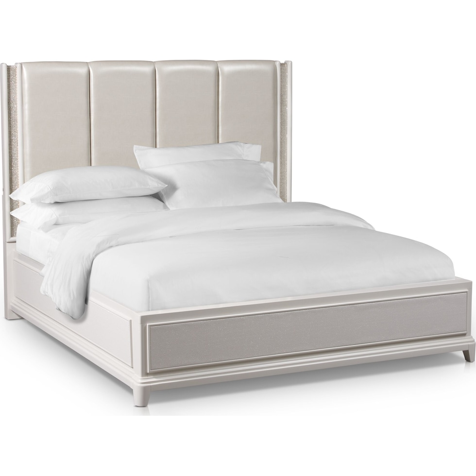 zarah white king bed   