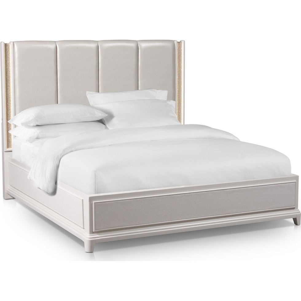 zarah white king bed   