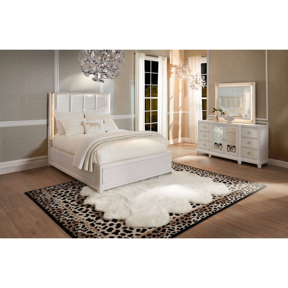 zarah white queen bed   