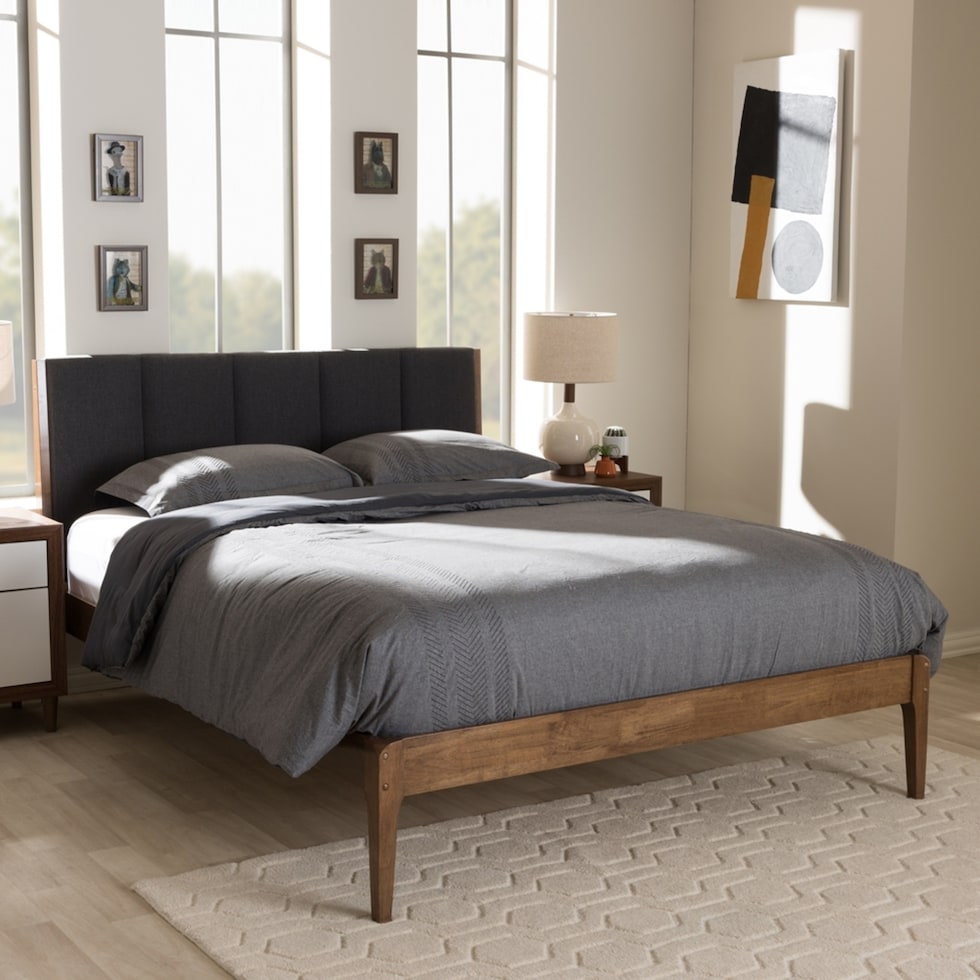 zarina gray queen bed   