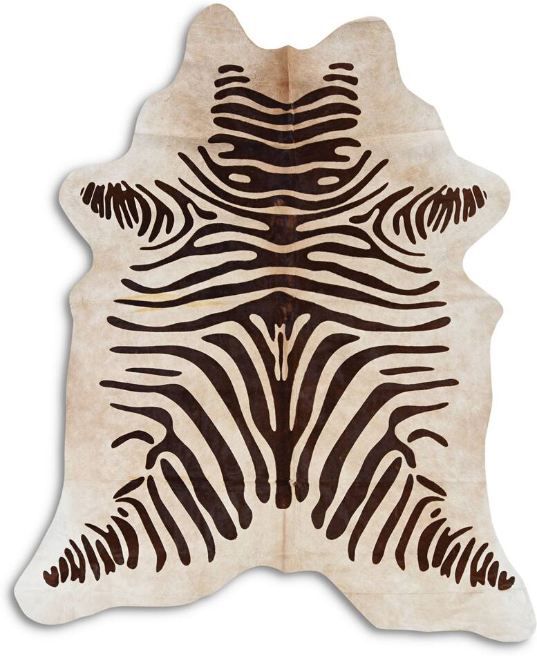 Zebra Cowhide 5 X 8 Area Rug Brown Value City Furniture
