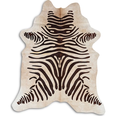 Zebra Cowhide 5' x 8' Area Rug - Brown