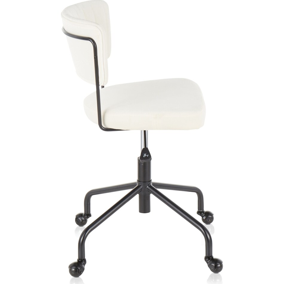 Zella Office Chair White Velvet Value City Furniture