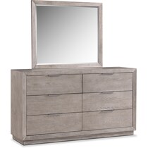 zen gray dresser & mirror   