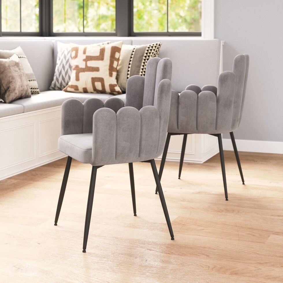 zenia gray dining chair   