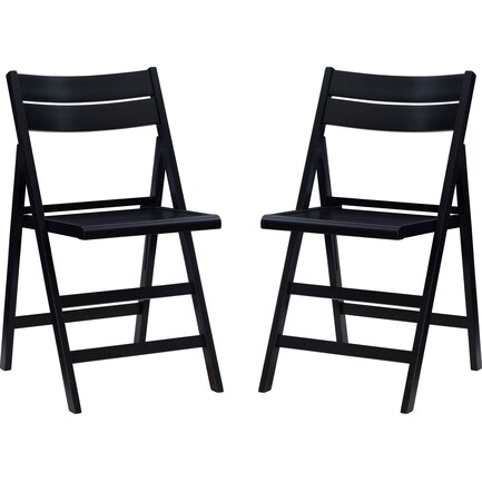 Zephyr Set of 2 Folding Chairs  - Black