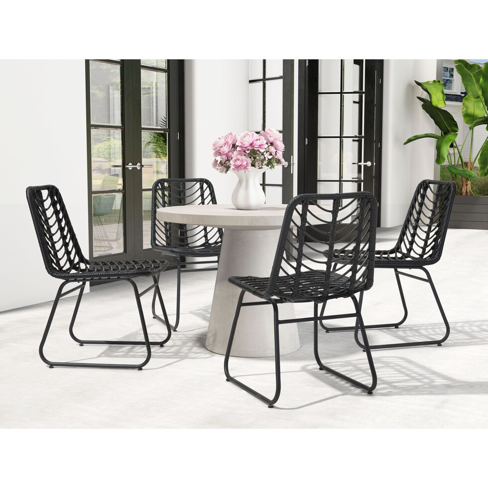 zion black outdoor chair   