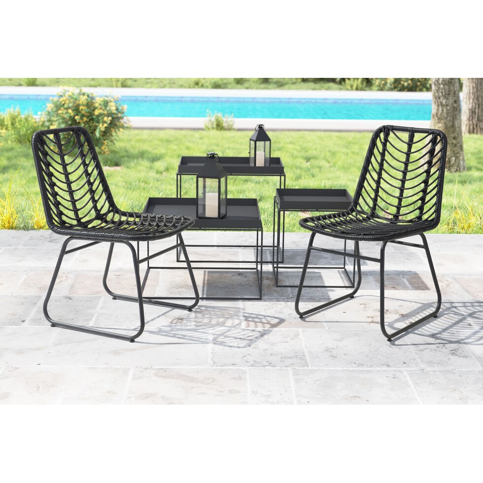 zion black outdoor chair   