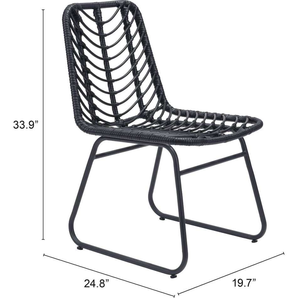 zion black outdoor chair   