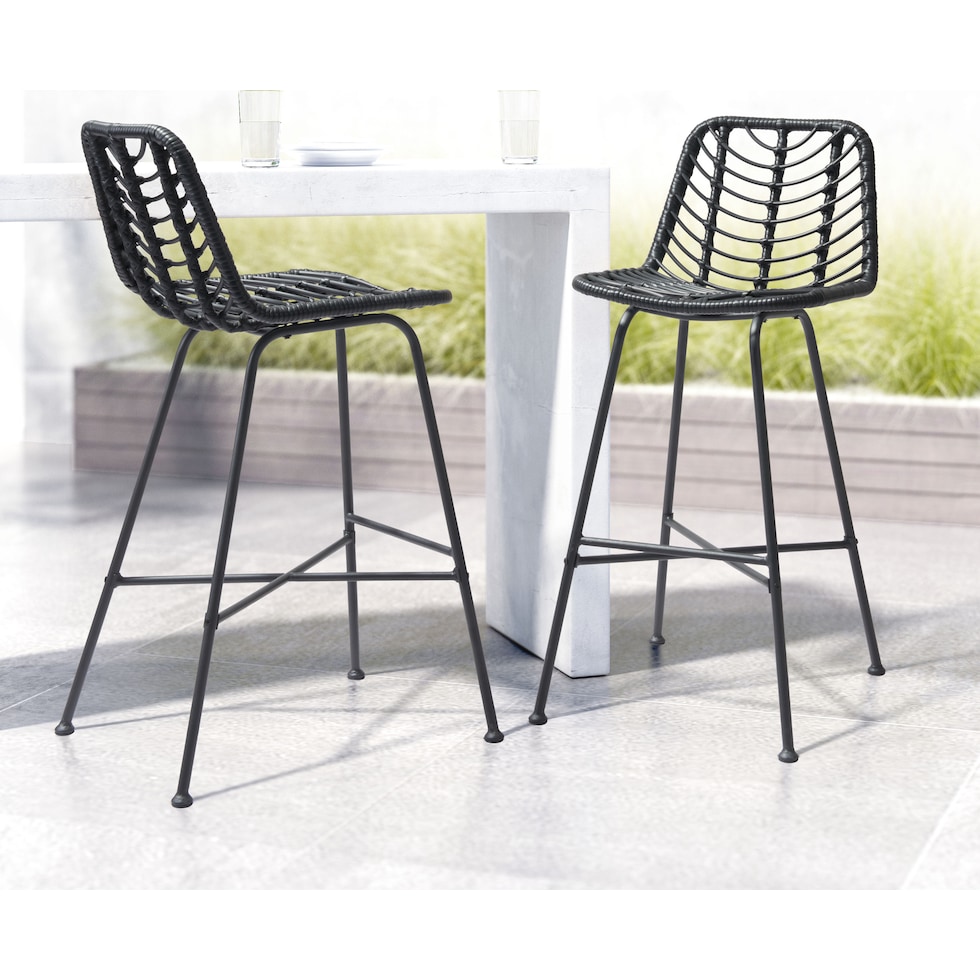 zion black outdoor stool   
