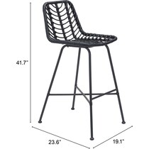 zion black outdoor stool   