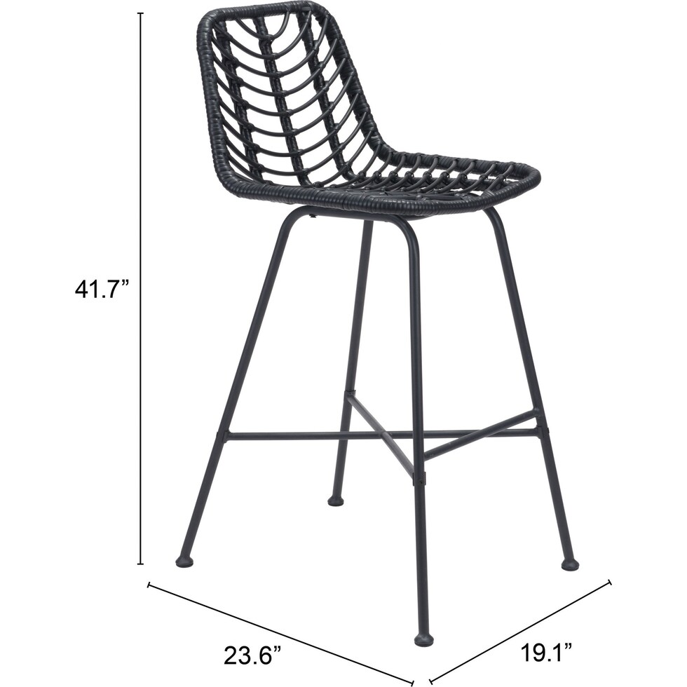 zion black outdoor stool   