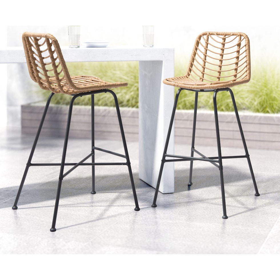 zion light brown outdoor stool   