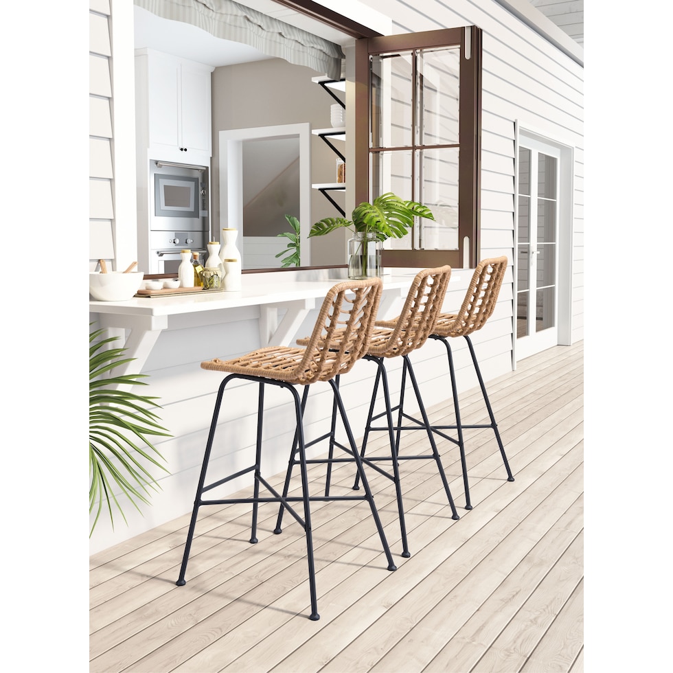 zion light brown outdoor stool   