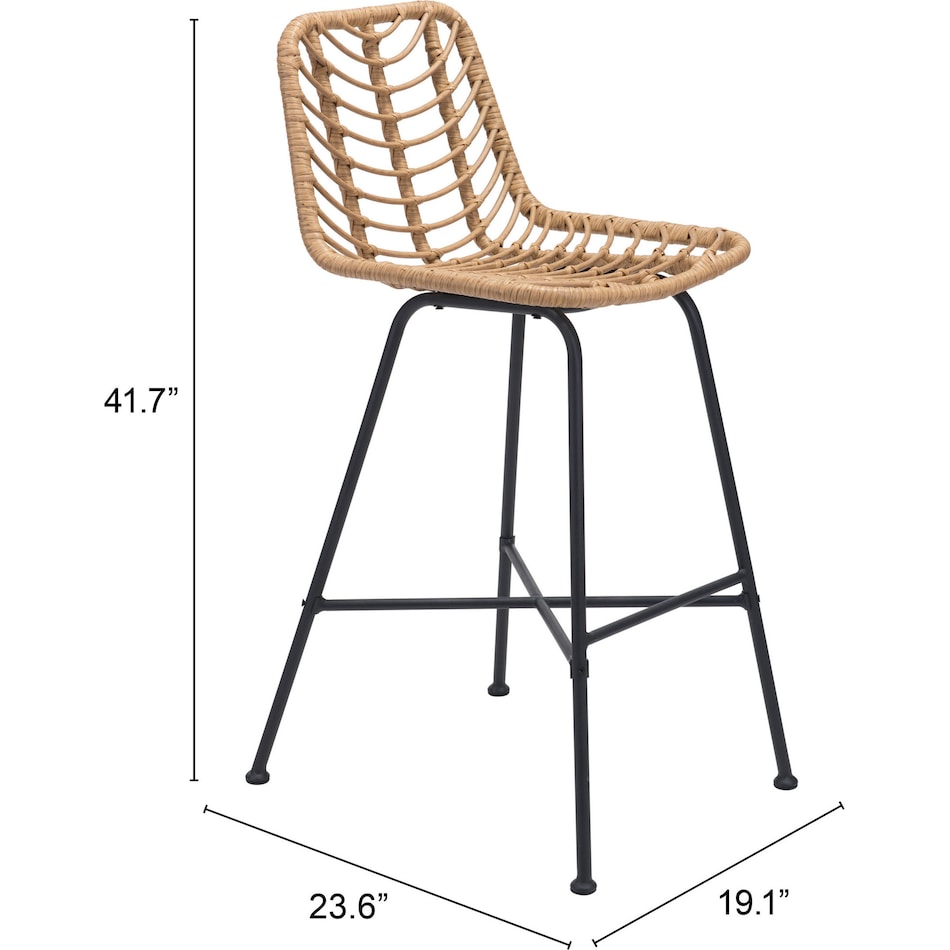 Zion Outdoor Set of 2 Bar Stools - Tan | Value City Furniture