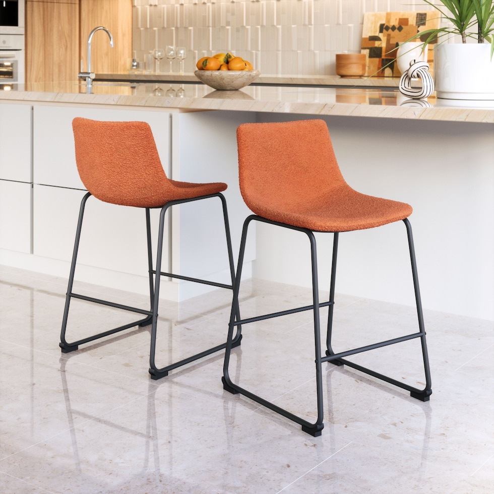 zion orange counter height stool   