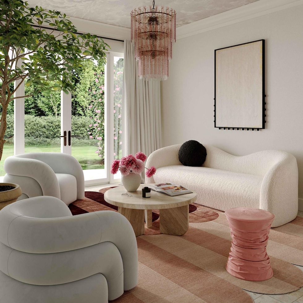 zirconia pink ottoman   