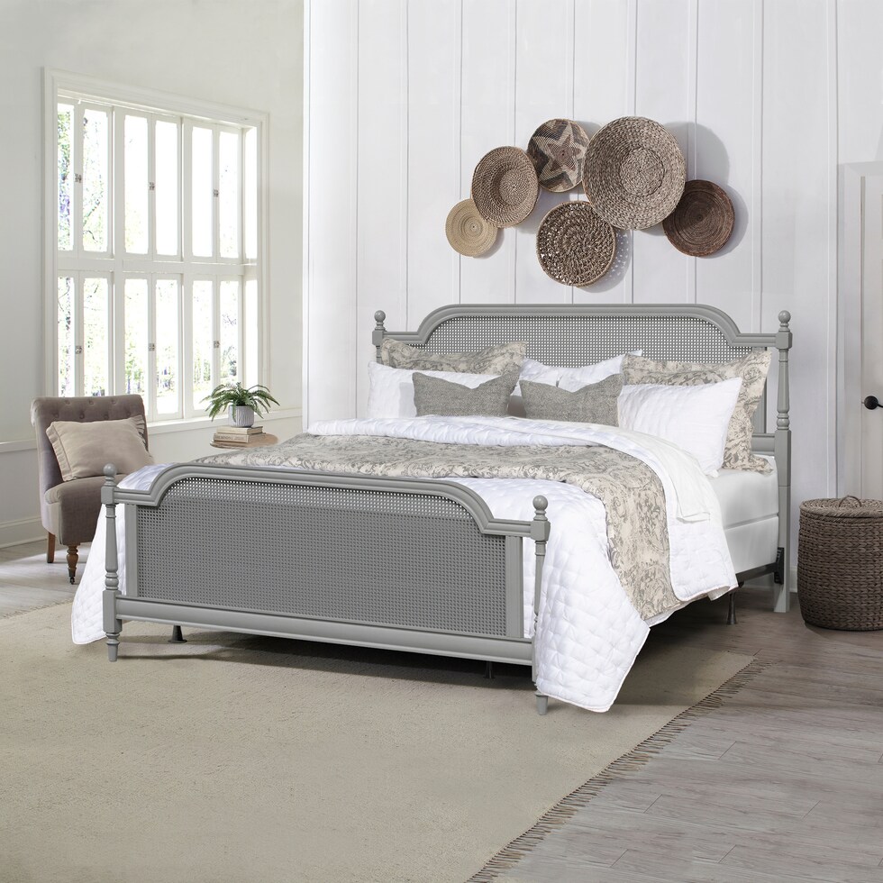 zophia gray king bed   