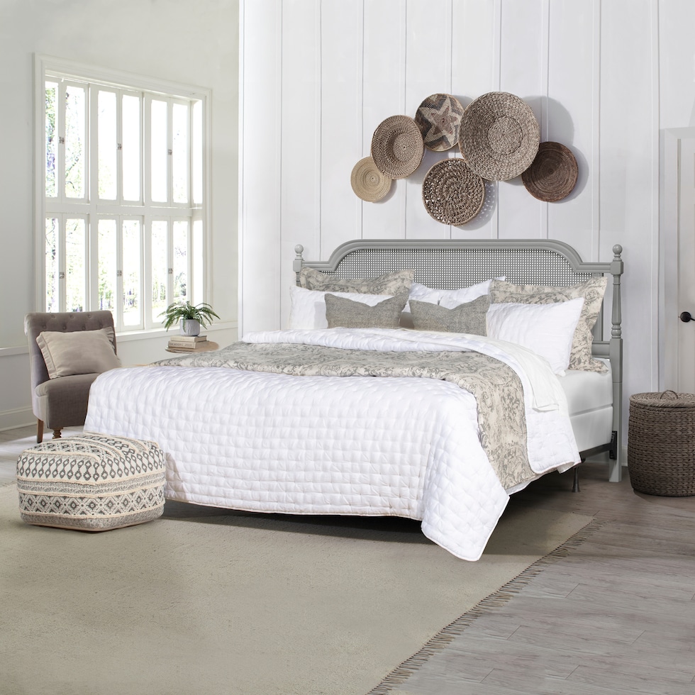 zophia gray king headboard   
