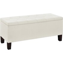 zophia white storage bench   