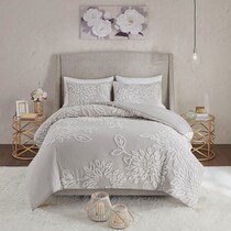 zuri gray white full queen bedding set   
