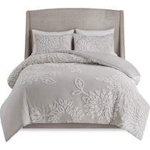 zuri gray white full queen bedding set   