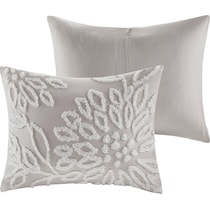 zuri gray white full queen bedding set   