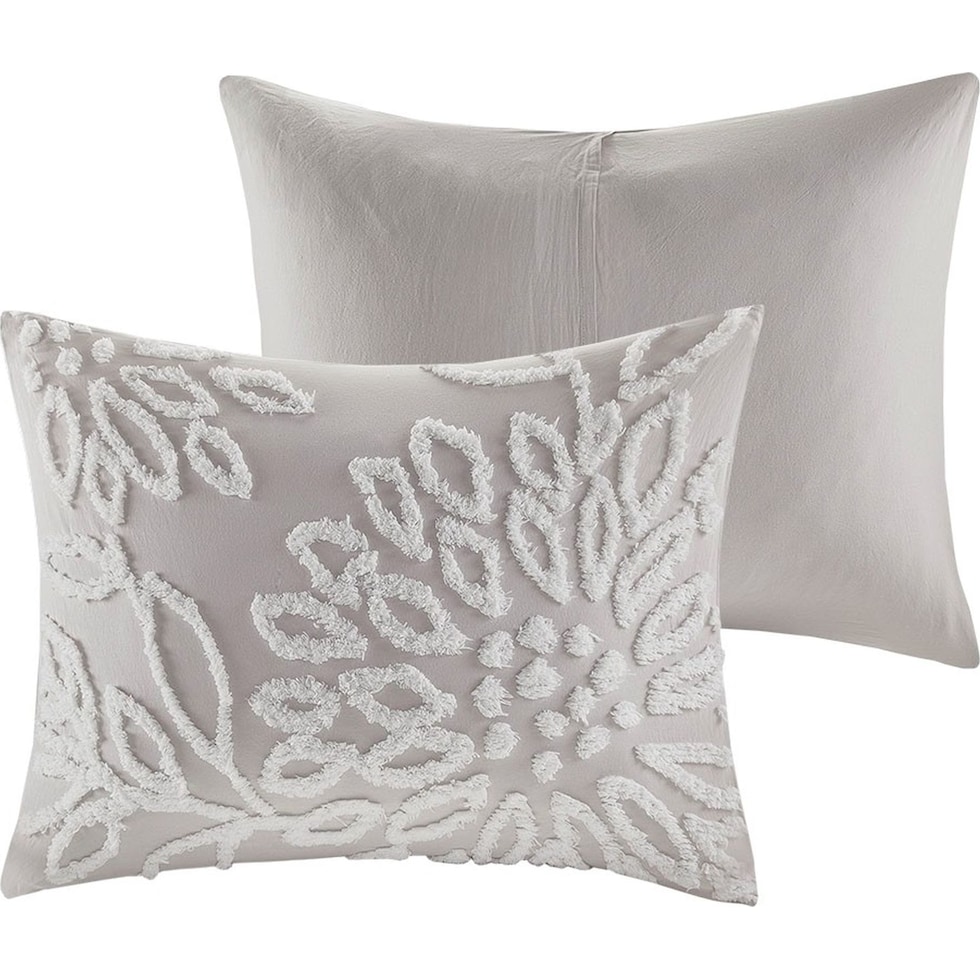 zuri gray white full queen bedding set   