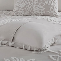 zuri gray white full queen bedding set   