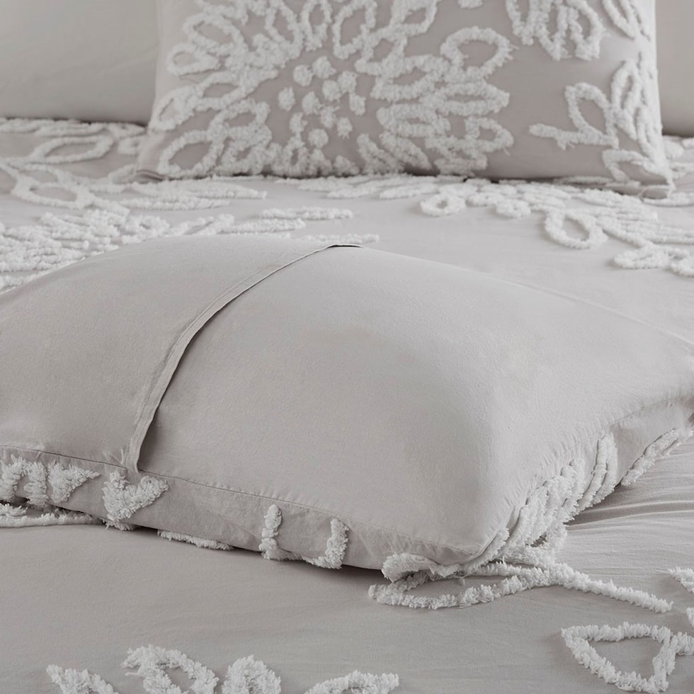 zuri gray white full queen bedding set   